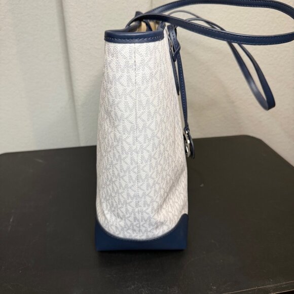 Michael Kors Eva MK Signature PVC Ombre Blue Multi Large Tote with Pouch NICE!! - Picture 7 of 15